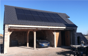 in-roof panels on detached garage